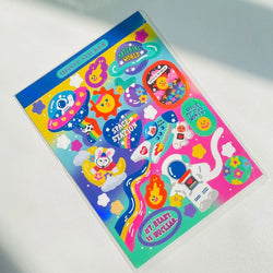 Ins Retro Cartoon Bear Laser Sticker Scrapbooking Decorative Sticker DIY Diary Album Stick Label Korean Kawaii Stationery (ONLINE ORDER ONLY)