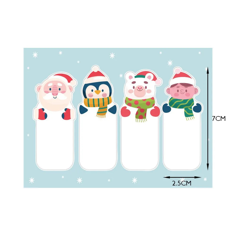 20-80Pcs Fashion Cartoon Cute Merry Christmas Stickers Labels For Gift Decorative Package Wrapping Gift Box 7*2.5CM (ONLINE ORDER ONLY)