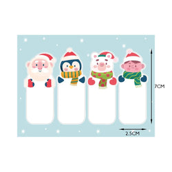 20-80Pcs Fashion Cartoon Cute Merry Christmas Stickers Labels For Gift Decorative Package Wrapping Gift Box 7*2.5CM (ONLINE ORDER ONLY)