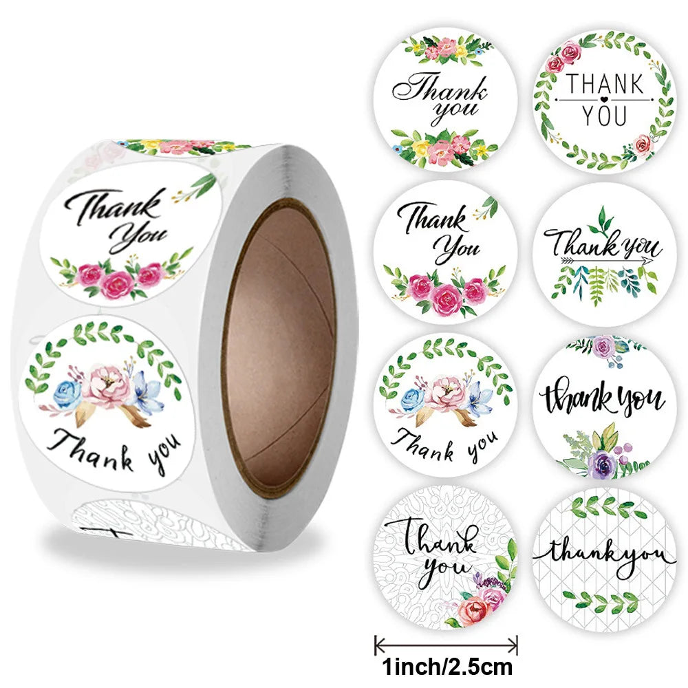Thank You Stickers Labels Seals Thank You For Supporting My Small Business Stickers Roll Round Kraft Pink Black Labels (ONLINE ORDER ONLY)
