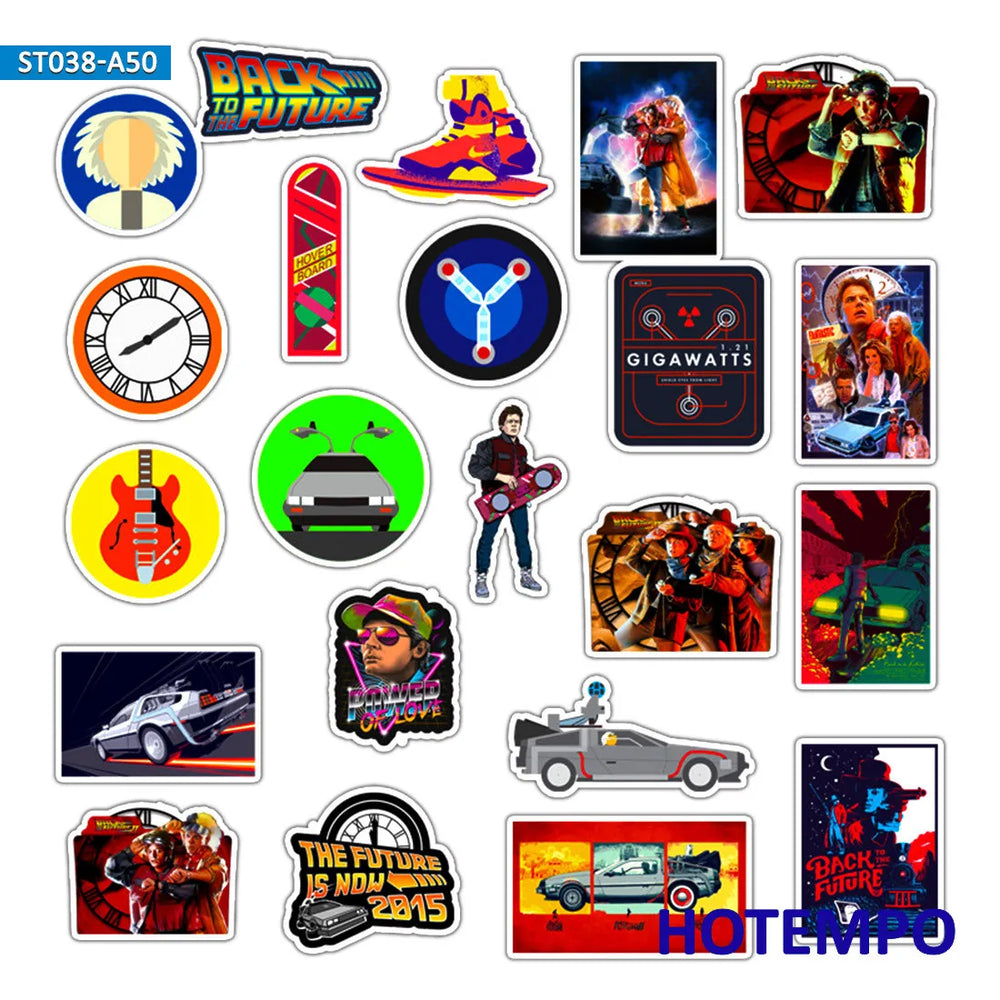 50pcs Classic Movie Back To The Future Mixed Sticker Pack (ONLINE ORDER ONLY)