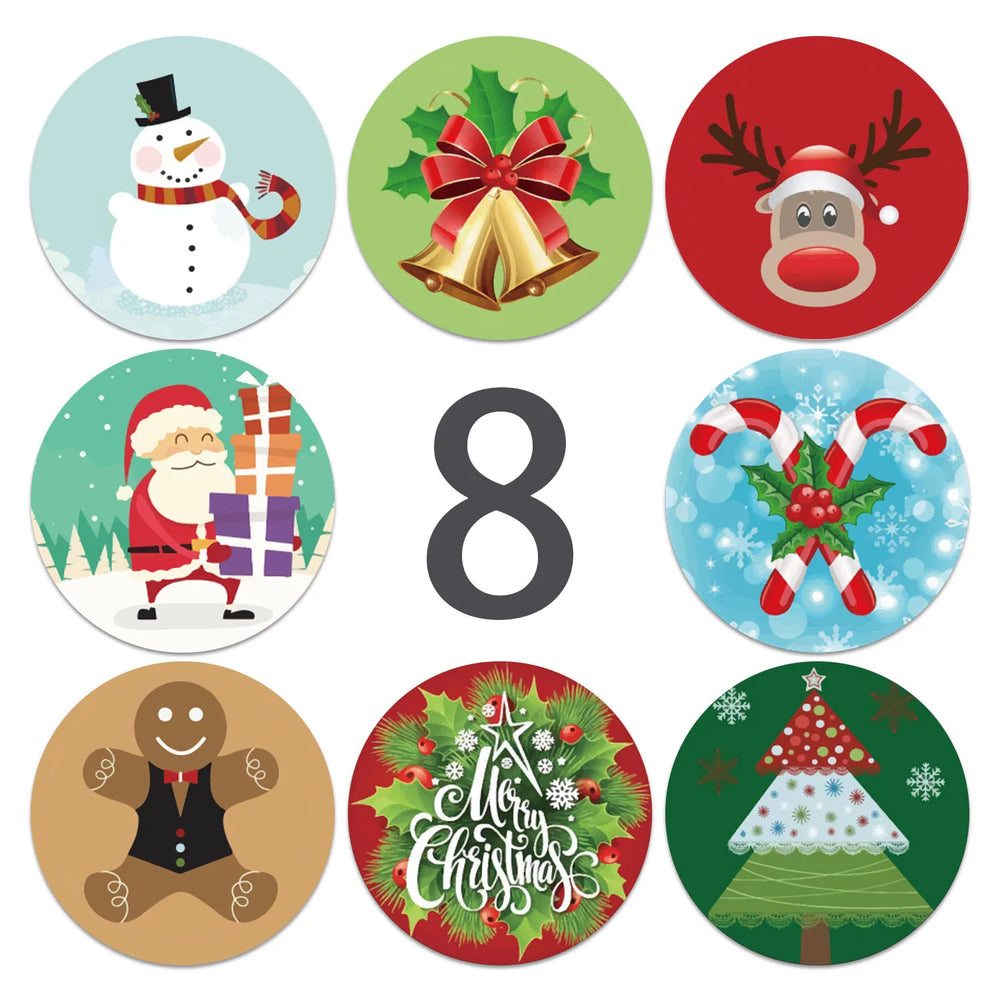 Christmas Sticker Cartoon Christmas Tree Santa Claus Design Paper Label Merry Christmas Cute Stickers Stationery Stickers (ONLINE ORDER ONLY)