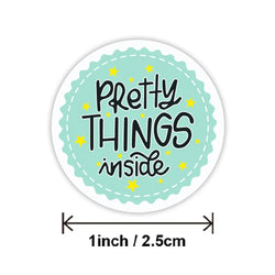 100-500pcs Round Paper Pink Pretty Things Inside Stickers Gold Thank You Stickers For Small Business Packaging Seal Label (ONLINE ORDER ONLY)