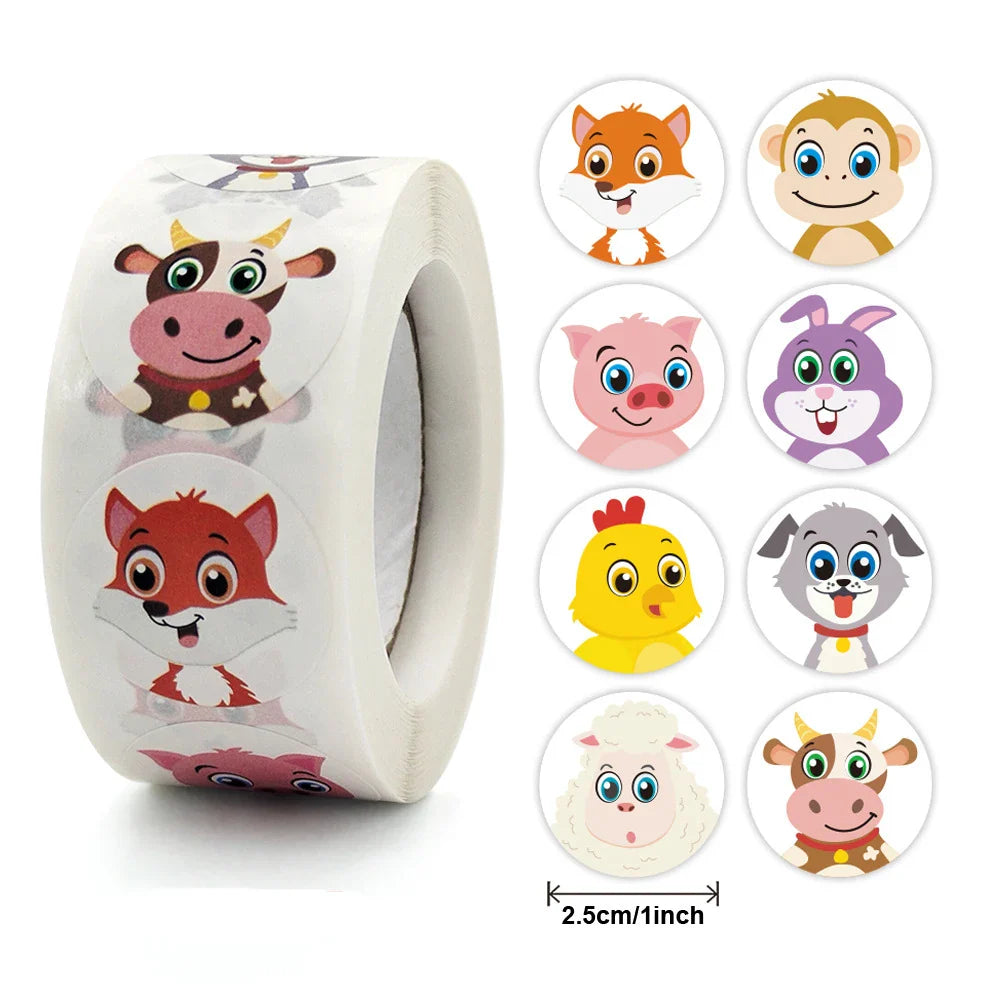 100-500pcs Reward Stickers Cute Cartoon Animal Cake Bread Labels for Children Bakery Gift Toy Scrapbooks Game Teacher Encourage (ONLINE ORDER ONLY)