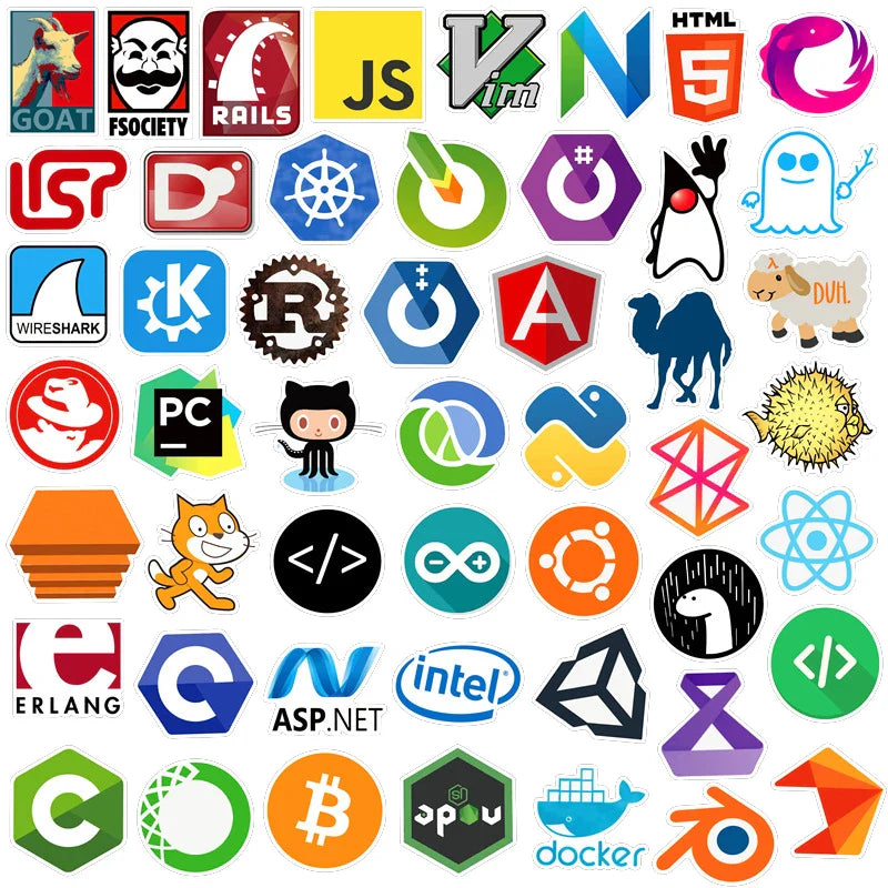 10/30/50/100pcs Programming Graffiti Stickers DIY Phone Car Laptop Helmet Skateboard Computer Waterproof Sticker Decals Kid Toy (ONLINE ORDER ONLY)