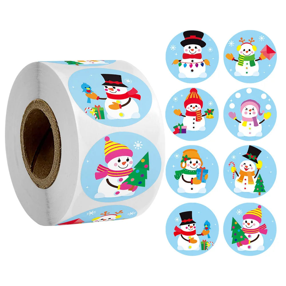 100-500pcs 6 Designs 1 Inch Christmas Theme Seal Labels Stickers For DIY Gift Baking Package Envelope Stationery Decoration (ONLINE ORDER ONLY)
