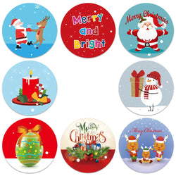 100-500Pcs Merry Christmas Sticker Christmas Party Holiday Decoration Gift Sealing Glue Baking Packaging Sticker Label 1inch (Online Order Only)
