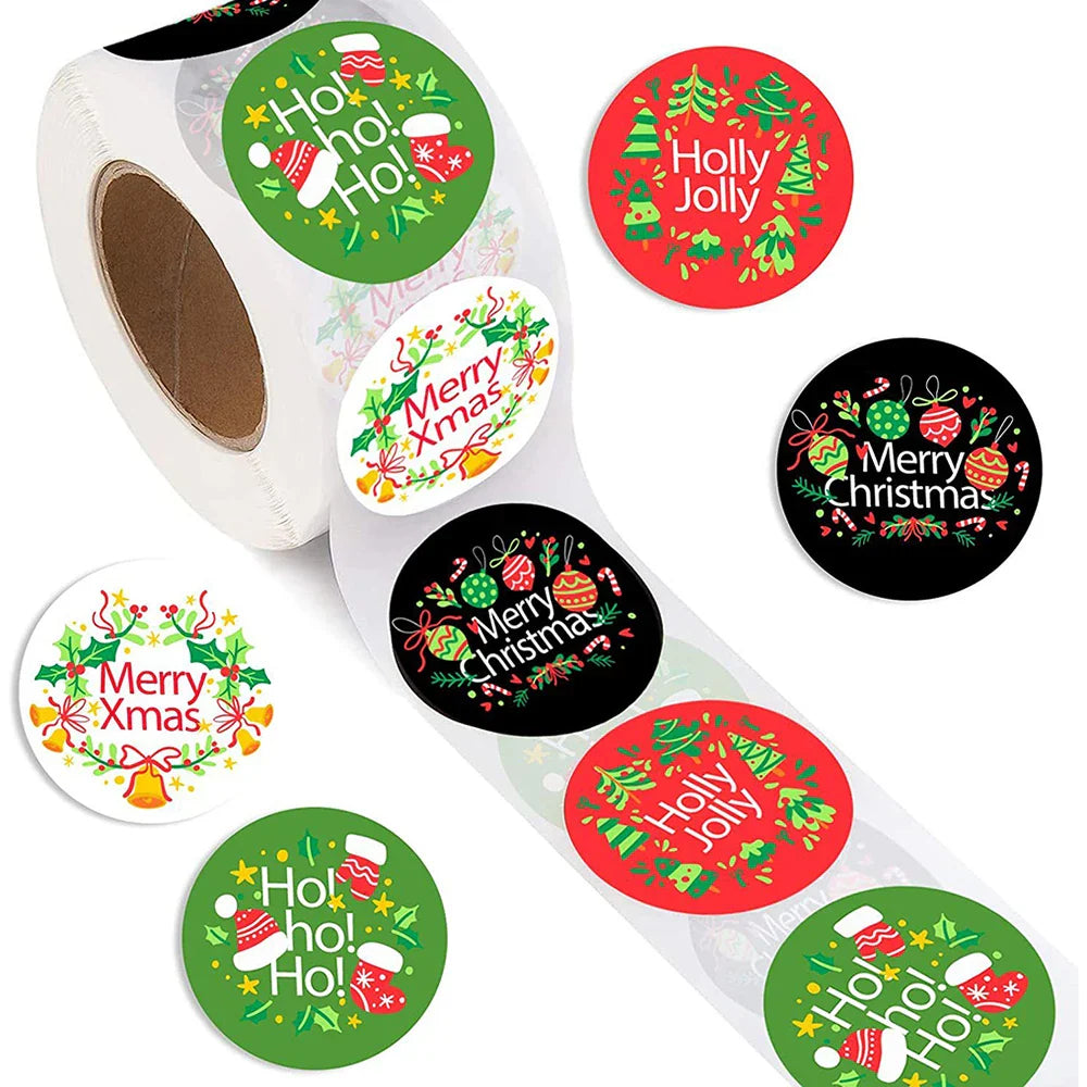 100-500PCS Merry Christmas Santa Claus Sticker Decor DIY Wrapping Gift Decoration Xmas Kids Thank You Seal Label 1inch (Online Order Only)