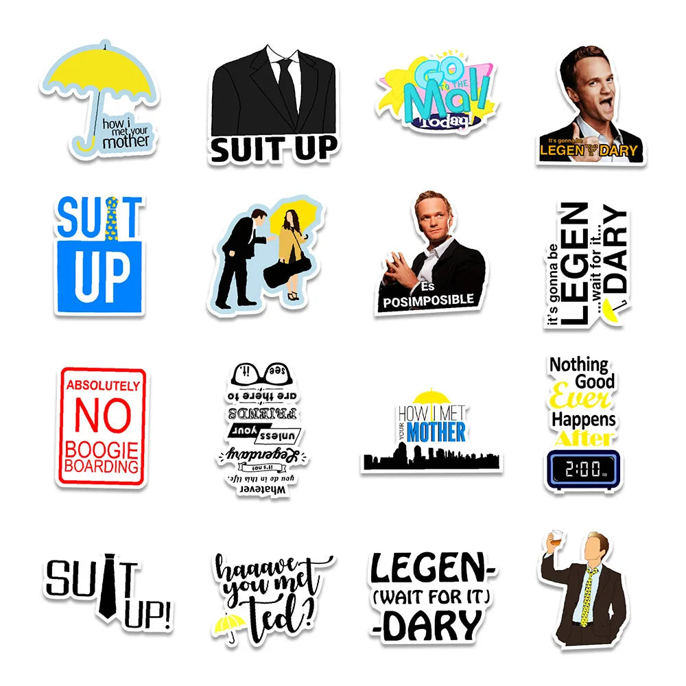 10/30/50PCS TV Show “How I Met Your Mother” Sticker Packs (ONLINE ORDER ONLY)