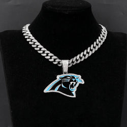 Sports Customized LOGO Pendant Necklace with Iced Out Cuban Chains for Football Fans Birthday Gifts (ONLINE ORDER ONLY)