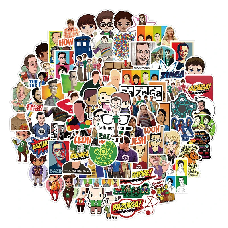 Big Bang Theory Stickers 10/30/50pcs Waterproof Decals for Luggage, Car, Laptop, Fridge, Skateboard (Online Order Only)