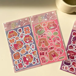 Cute Little Girl Laser Sticker Hand Account Material Decoration Stickers Korean DIY Diary Album Stick Label Kawaii Stationery (ONLINE ORDER ONLY)