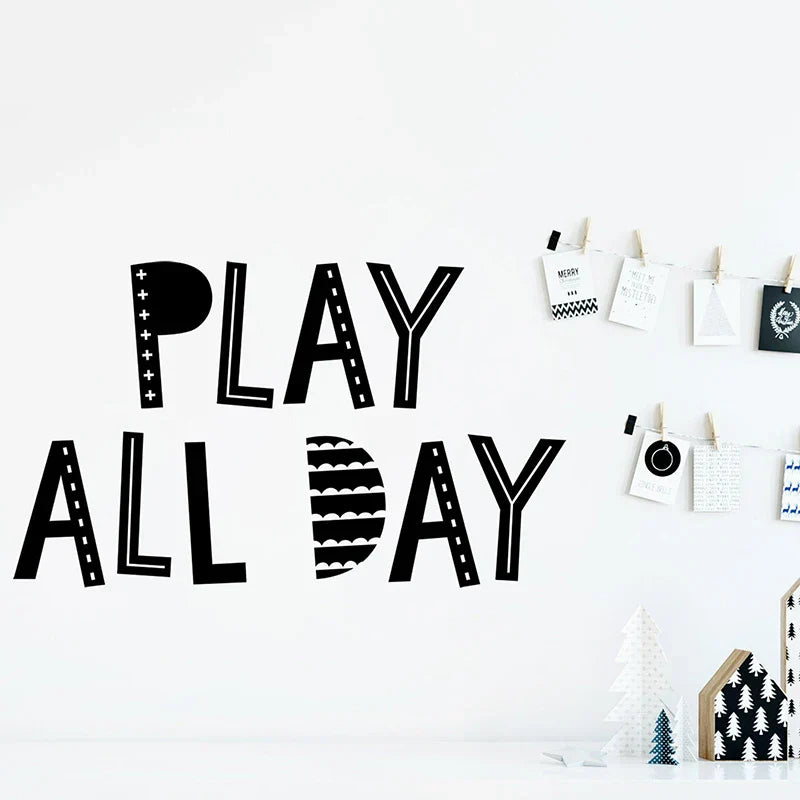 Scandi Play All Day Wall Decal Kids Room Decor (ONLINE ORDER ONLY)