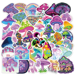 10/30/50pcs  New Personalized Psychedelic Mushroom Graffiti Stickers Luggage Compartment Notebook Gradient  Car Mobile Phone (Online Order Only)