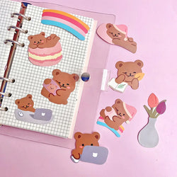 60Pcs/pack Cute Lazy Bear Stickers Scrapbooking Decorative Sticker Korean DIY Diary Album Stick Label Kawaii Stationery (ONLINE ORDER ONLY)