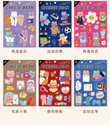 Kawaii Cheese Bear Stickers Scrapbooking Decorative Sticker Korean DIY Diary Album Stick Label School Stationery (Online Order Only)