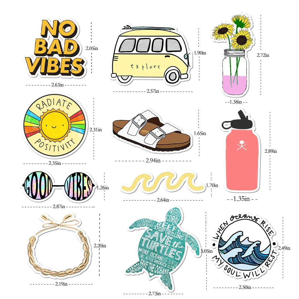35pcs 100% Vinyl Cute Nature VSCO Girl Stickers for Water Bottles Waterproof Aesthetic Stickers for Girls Laptop Decals (ONLINE ORDER ONLY)