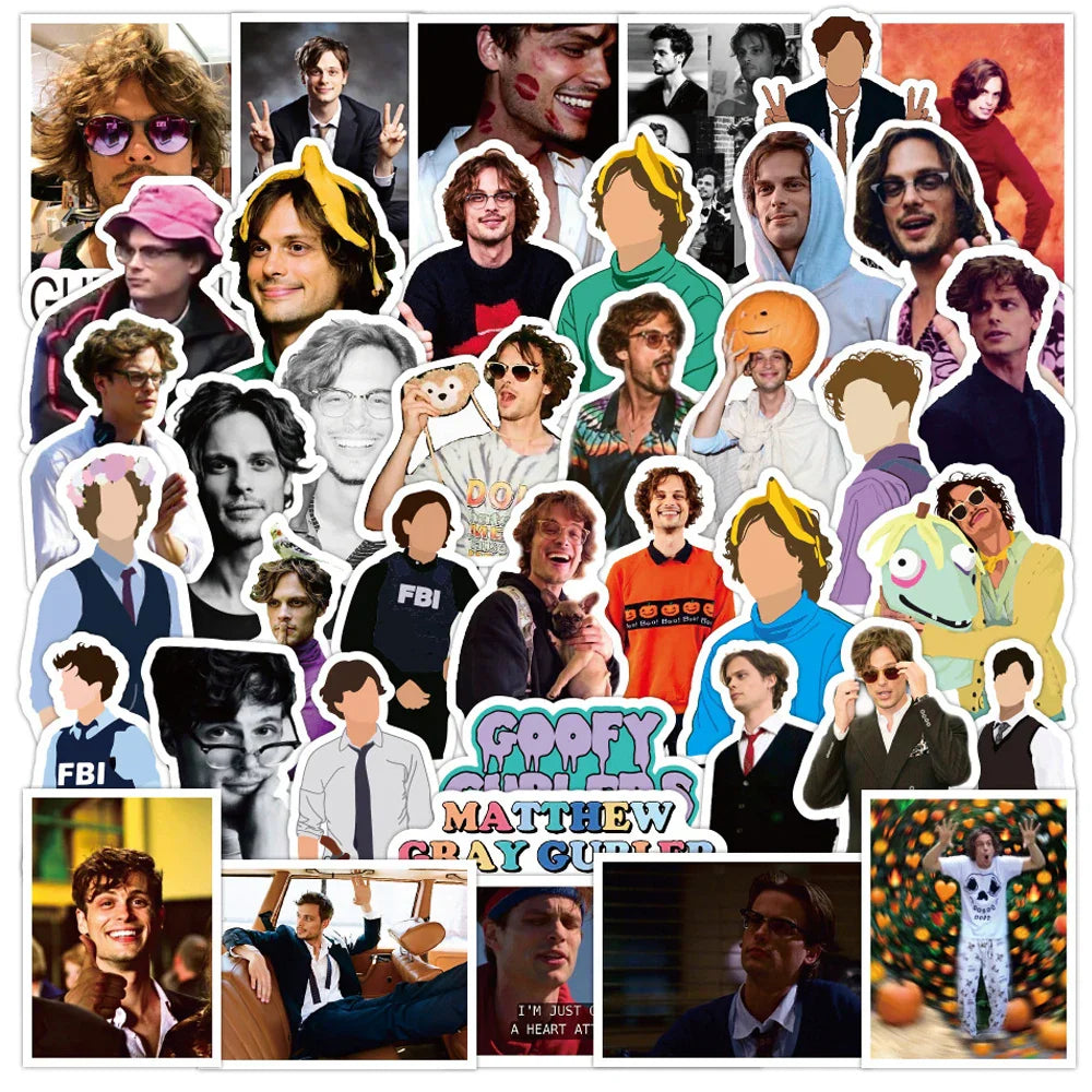 Matthew Gray Gubler Graffiti Stickers Waterproof Decals for Laptop, Luggage, Phone, Guitar, Kids - 10/30/50PCS (Online Order Only)