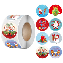 100-500Pcs Merry Christmas Sticker Christmas Party Holiday Decoration Gift Sealing Glue Baking Packaging Sticker Label 1inch (ONLINE ORDER ONLY)
