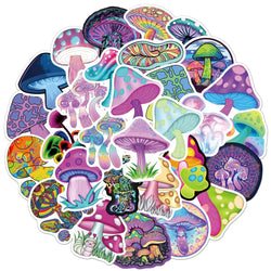 10/30/50pcs  New Personalized Psychedelic Mushroom Graffiti Stickers Luggage Compartment Notebook Gradient  Car Mobile Phone (Online Order Only)