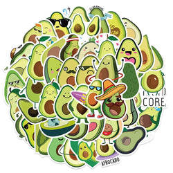 Avocado Cartoon Stickers for Laptop Phone Luggage Fridge Scrapbook Car 10/30/50pcs (ONLINE ORDER ONLY)