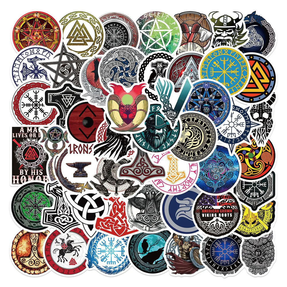 Viking Totem Stickers Compass Tree of Life Fridge Guitar Skateboard Suitcase Laptop (ONLINE ORDER ONLY)