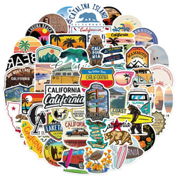 10/30/50PCS Aesthetic California Stickers DIY Skateboard Fridge Guitar Travel Snowboard Motorcycle Luggage Waterproof Sticker (Online Order Only)