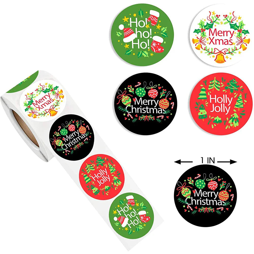 100-500PCS Merry Christmas Santa Claus Sticker Decor DIY Wrapping Gift Decoration Xmas Kids Thank You Seal Label 1inch (Online Order Only)