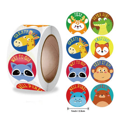 500 Pcs Reward Stickers Motivational Stickers Roll For Kids For School Reward Students Teachers Cute Animals Stickers Labels (ONLINE ORDER ONLY)