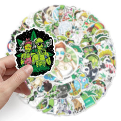 10/30/50/100PCS Funny Leaves Character Smoking Waterproof Stickers Graffiti Decals Motorcycle Laptop Guitar Phone Cool Sticker (ONLINE ORDER ONLY)