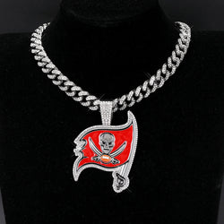 Sports Customized LOGO Pendant Necklace with Iced Out Cuban Chains for Football Fans Birthday Gifts (ONLINE ORDER ONLY)