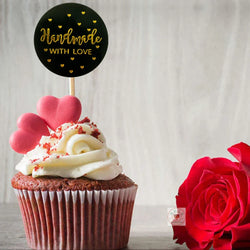 100-500pcs Black Handmade With Love 1 Inch Baking Label Wedding Sticker Party Label Decoration Envelope Seal Stationery Sticker (Online Order Only)