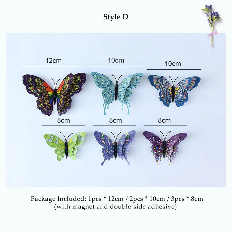 3D Butterfly Wall Stickers - Scented, Double Layer, Magnetic Decor (ONLINE ORDER ONLY)