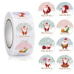 500pcs Merry Christmas Stickers Roll Round Holiday Label Stickers Christmas Envelope Stickers for Cards, Presents, Bag,Gift Box (ONLINE ORDER ONLY)