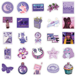 10/30/50PCS Cute Cartoon Purple INS Style Girl Graffiti Stickers Laptop Snowboard Luggage Fridge DIY Decal Kid Toy Cool Sticker (ONLINE ORDER ONLY)