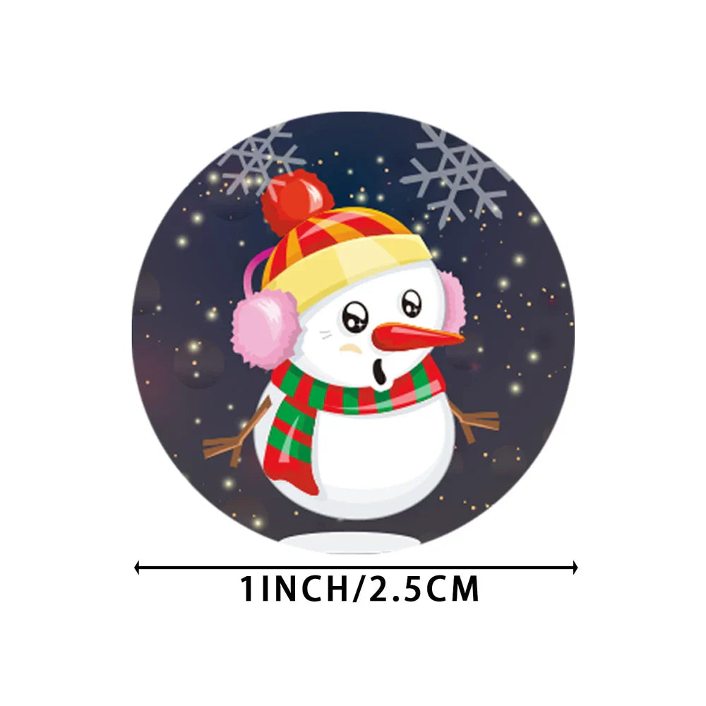100-500pcs Christmas Stickers Roll Cartoons Gift Cards Party Package Cute Santa Label Sealing Decor Party Decorative Stickers (ONLINE ORDER ONLY)