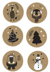 100-500Pcs Merry Christmas Sticker Christmas Party Holiday Decoration Gift Sealing Glue Baking Packaging Sticker Label 1inch (Online Order Only)