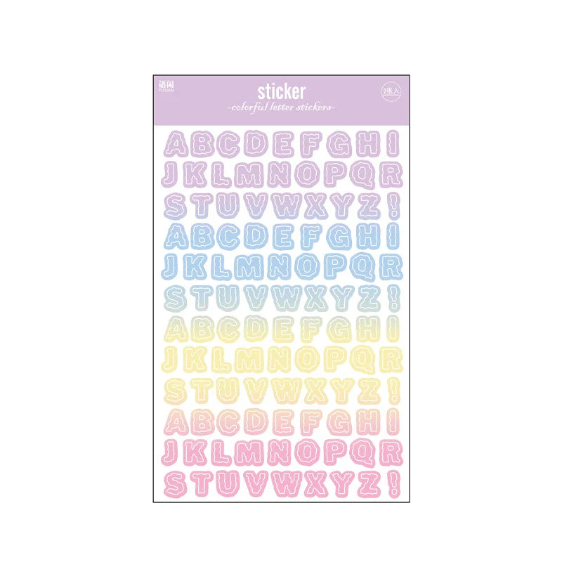 2 sheets Ins Kawaii Alphabet Letter Number Stickers Scrapbooking Decorative Sticker DIY Diary Album Stick Label Stationery (ONLINE ORDER ONLY)