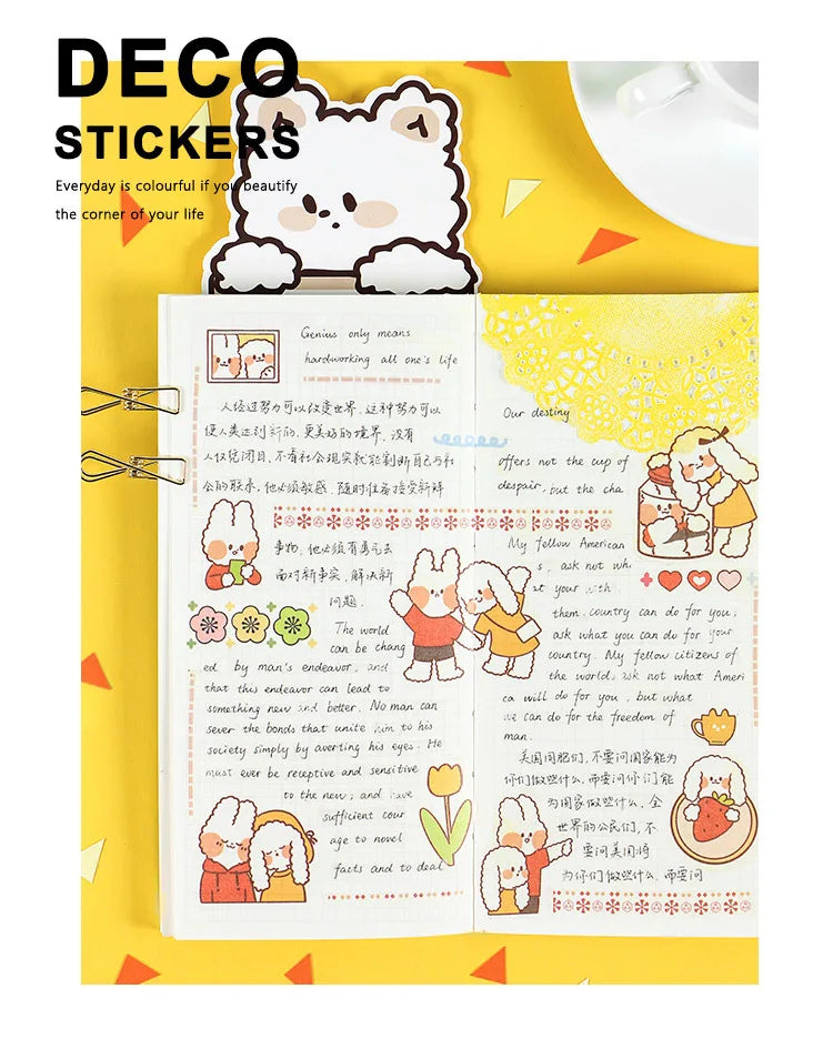 40Pcs/lot Kawaii Crimp Animal Series Decoration Sticker DIY Scrapbooking Label Diary Album Sticker Escolar Cute Stationery Gift (Online Order Only)