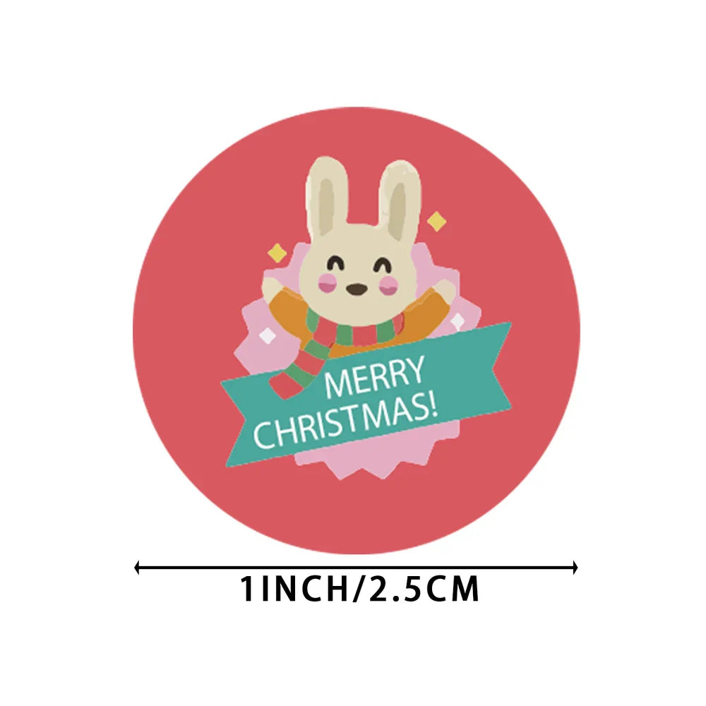 100-500Pcs White Merry Christmas Label Stickers for Card Gift Package Wrapping Festival Party Baking Small Business 1inch (Online Order Only)