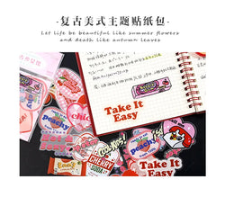 40Pcs/pack Cute Pink Girl Heart Stickers Scrapbooking Decorative Sticker Korean DIY Diary Album Stick Label Kawaii Stationery (ONLINE ORDER ONLY)