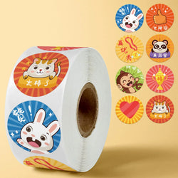 100-500PCS Cute Toy Game Sticker Cartoon Animal Children Sticker Label Thank You DIY Gift Sealing Label Decoration Supplies (Online Order Only)