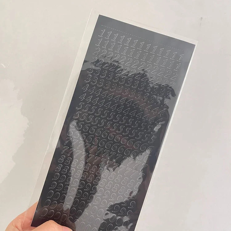 Stamping Gold Silver Number Stickers Korean Ins Hand Account Photo Album Creative DIY Deco Material Stickers Stationery (Online Order Only)