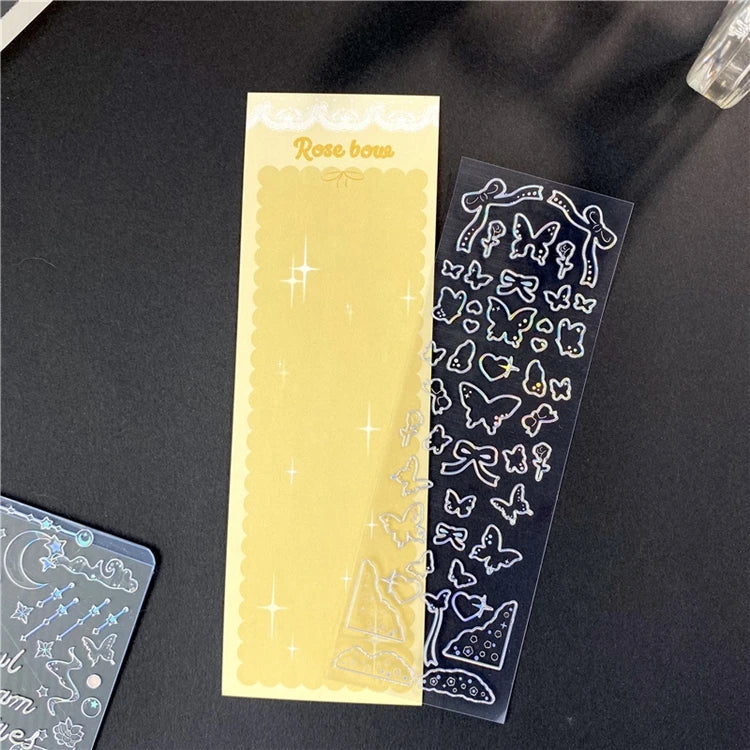 Ins Creative Laser Hot Stamping Sticker Butterfly Whale Stickers Idol Card Hand Account Decoration Stickers Kawaii Stationery (ONLINE ORDER ONLY)