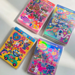 Ins Retro Cartoon Bear Laser Sticker Scrapbooking Decorative Sticker DIY Diary Album Stick Label Korean Kawaii Stationery (ONLINE ORDER ONLY)