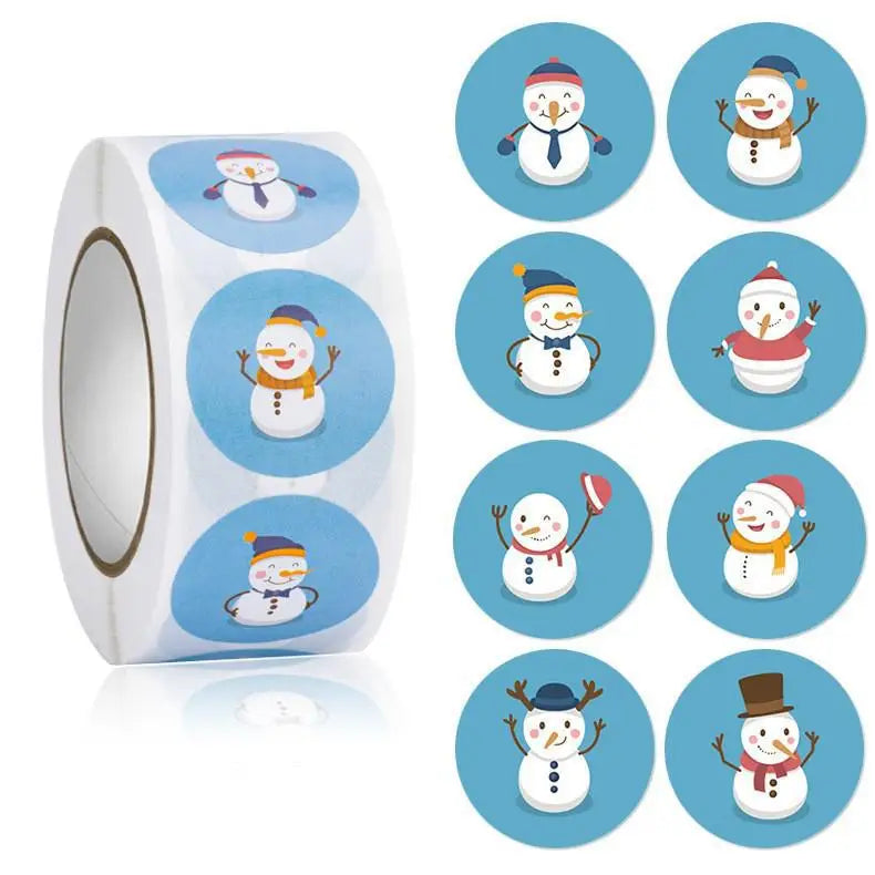 500pcs Merry Christmas Stickers Roll Round Holiday Label Stickers Christmas Envelope Stickers for Cards, Presents, Bag,Gift Box (ONLINE ORDER ONLY)