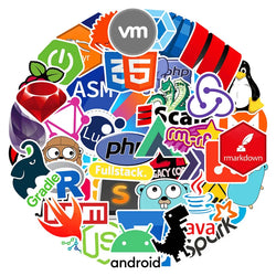 Programmer Stickers Pack: Java, PHP, Docker, HTML Decals for Laptop, Phone, Luggage, Car (Online Order Only)