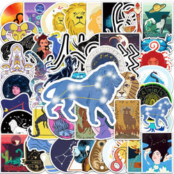 Zodiac Graffiti Stickers 10/30/50pcs Waterproof for Skateboard Laptop Phone Guitar Fridge (ONLINE ORDER ONLY)