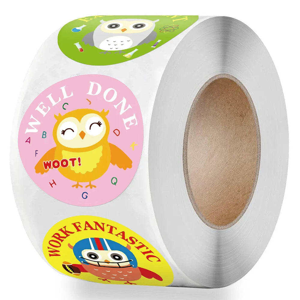 100-500pcs Animals Cartoon Stickers for Kids Toys Sticker Various Cute Owl Designs Pattern School Teacher Reward Sticker (Online Order Only)