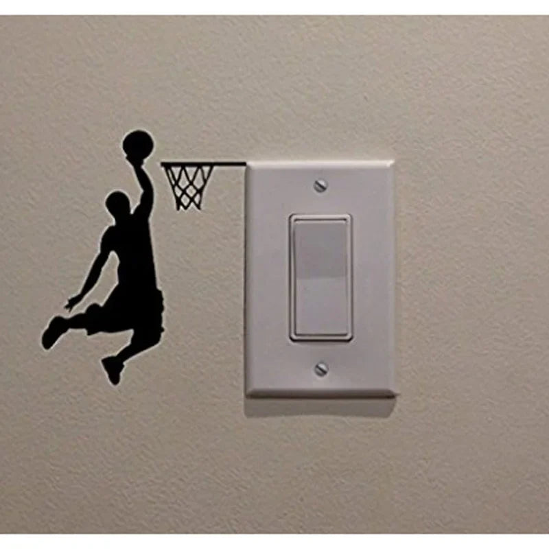 Cartoon Basketball Player Dunk Vinyl Wall Sticker Decor (ONLINE ORDER ONLY)